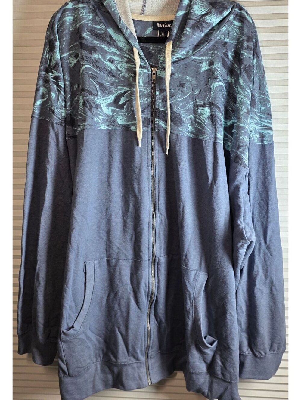 KingSize King Size Big Men's 6XL 6X Big Zip Front Hoodie Pockets Sweat Shirt